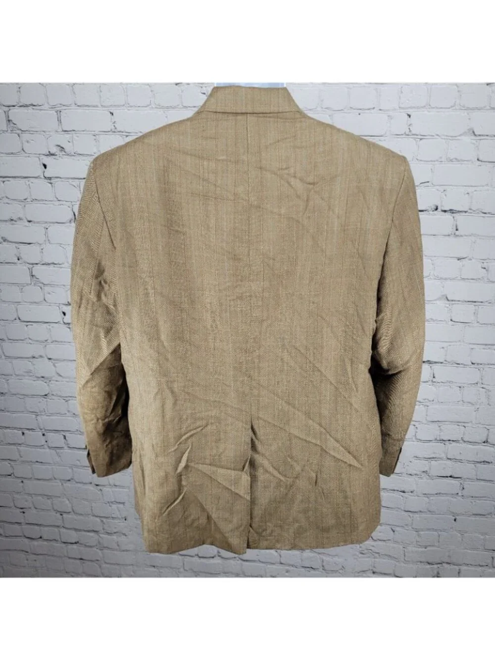 Lauren Ralph Lauren Tan Silk Wool 2 Button Vented Notch Blazer Sport Coat 43R